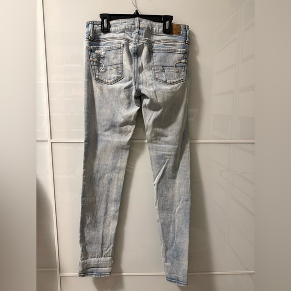 American Eagle Outfitters Light Blue Skinny Jeans Distressed - Picture 3 of 4